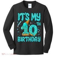 Ice Cream Drip 10th Birthday 10 Years Old Birthday Kids Long Sleeve Shirt thumb 0