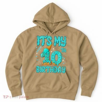 Ice Cream Drip 10th Birthday 10 Years Old Birthday Hoodie