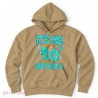 Ice Cream Drip 10th Birthday 10 Years Old Birthday Hoodie thumb 0