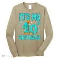 Ice Cream Drip 10th Birthday 10 Years Old Birthday Long Sleeve Shirt thumb 0