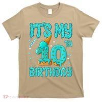 Ice Cream Drip 10th Birthday 10 Years Old Birthday T-Shirt thumb 0