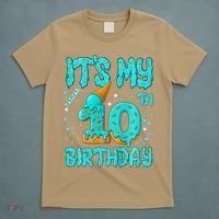Ice Cream Drip 10th Birthday 10 Years Old Birthday T-Shirt thumb 5