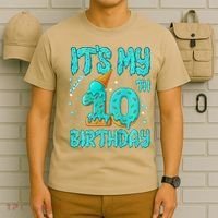 Ice Cream Drip 10th Birthday 10 Years Old Birthday T-Shirt thumb 6