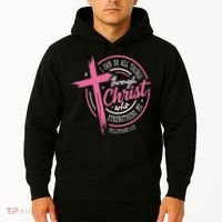 I Can Do All Things Through Christ Breast Cancer Awareness Hoodie thumb 2