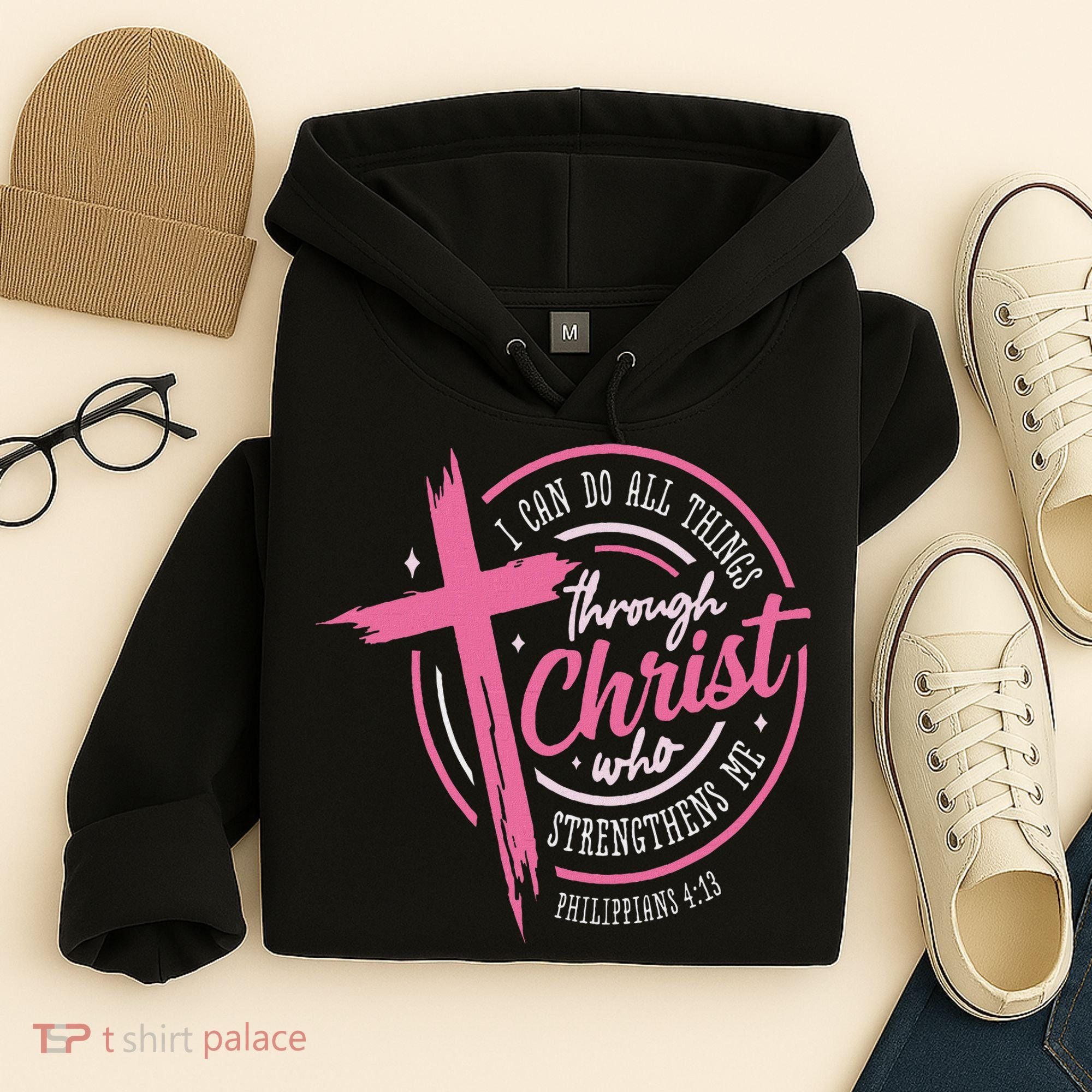 I Can Do All Things Through Christ Breast Cancer Awareness Hoodie