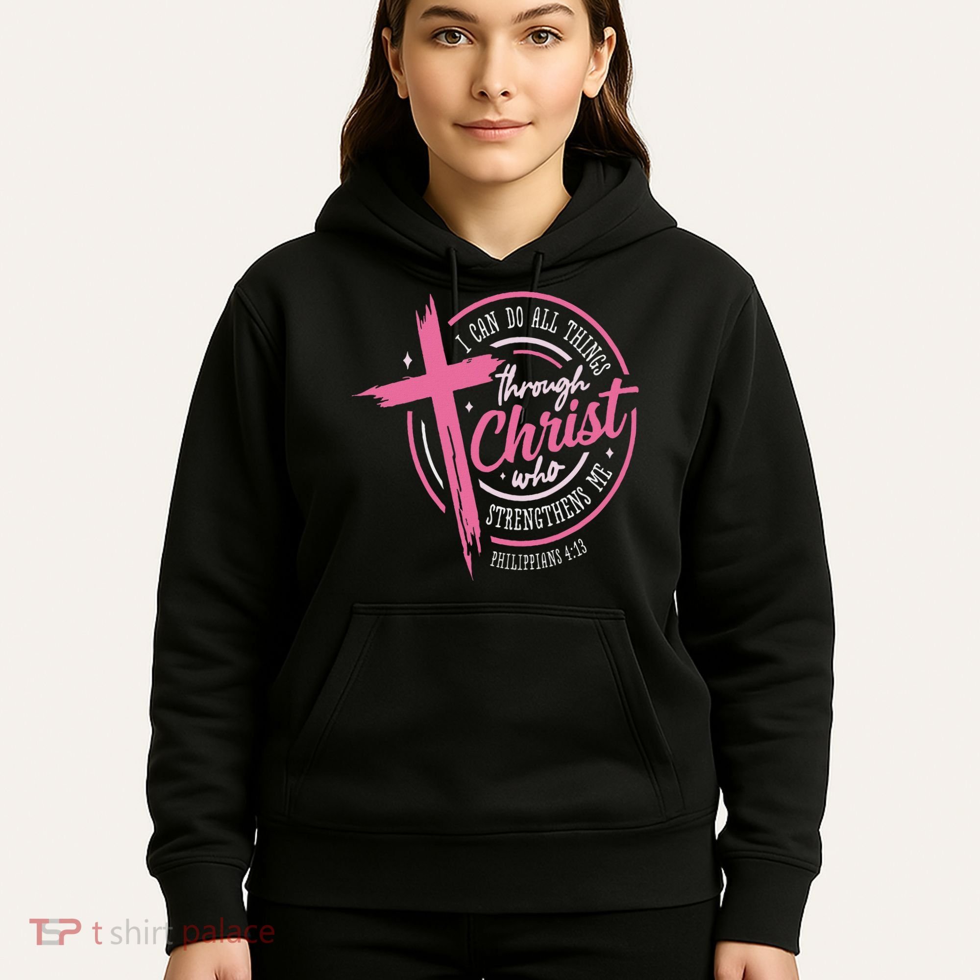 I Can Do All Things Through Christ Breast Cancer Awareness Hoodie