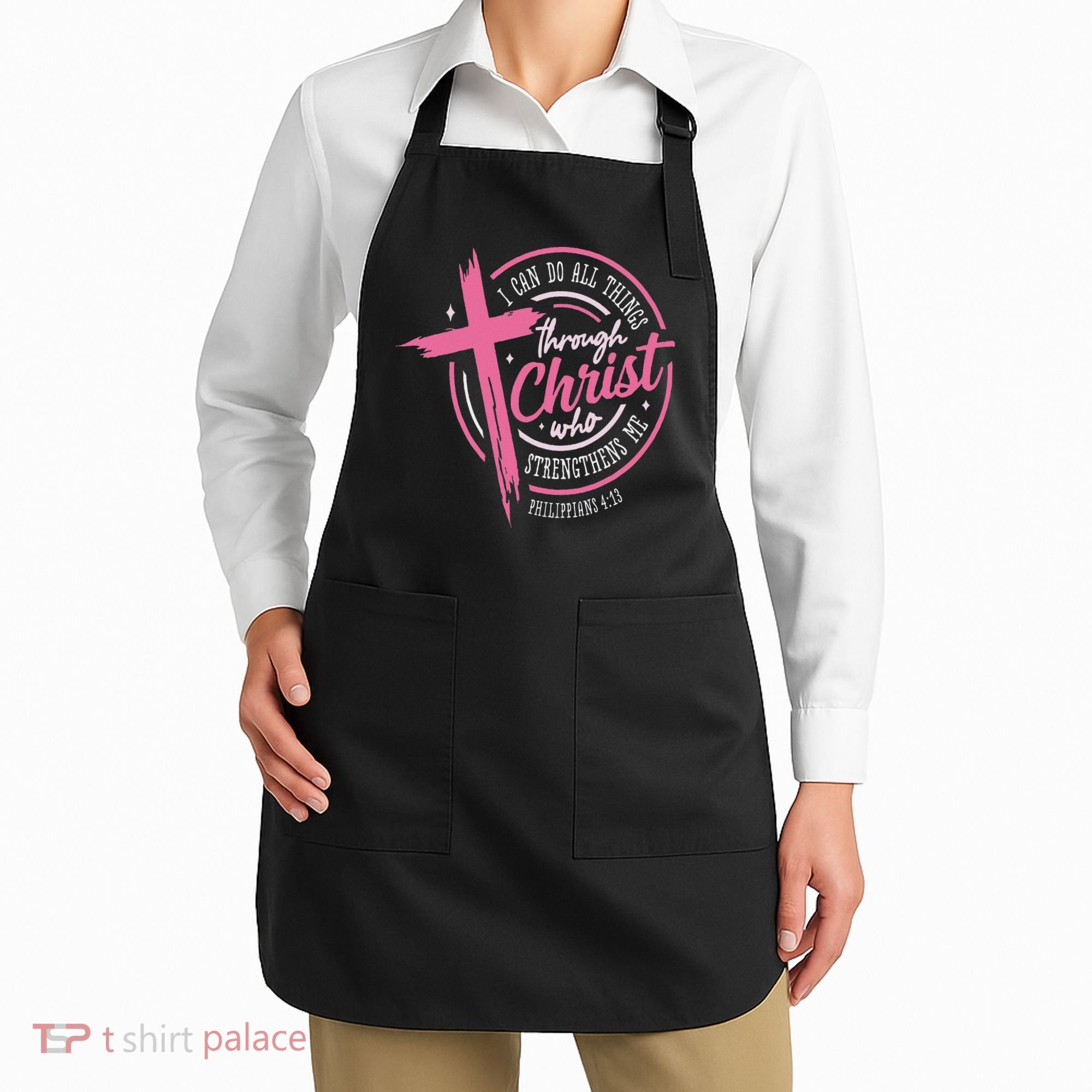 I Can Do All Things Through Christ Breast Cancer Awareness Apron