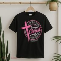 I Can Do All Things Through Christ Breast Cancer Awareness T-Shirt thumb 2