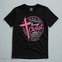 I Can Do All Things Through Christ Breast Cancer Awareness T-Shirt thumb 5