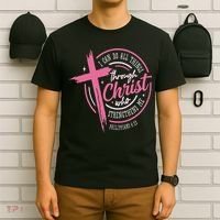 I Can Do All Things Through Christ Breast Cancer Awareness T-Shirt thumb 6