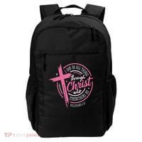 I Can Do All Things Through Christ Breast Cancer Awareness Backpack thumb 0