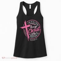 I Can Do All Things Through Christ Breast Cancer Awareness Women's Tank Top thumb 0