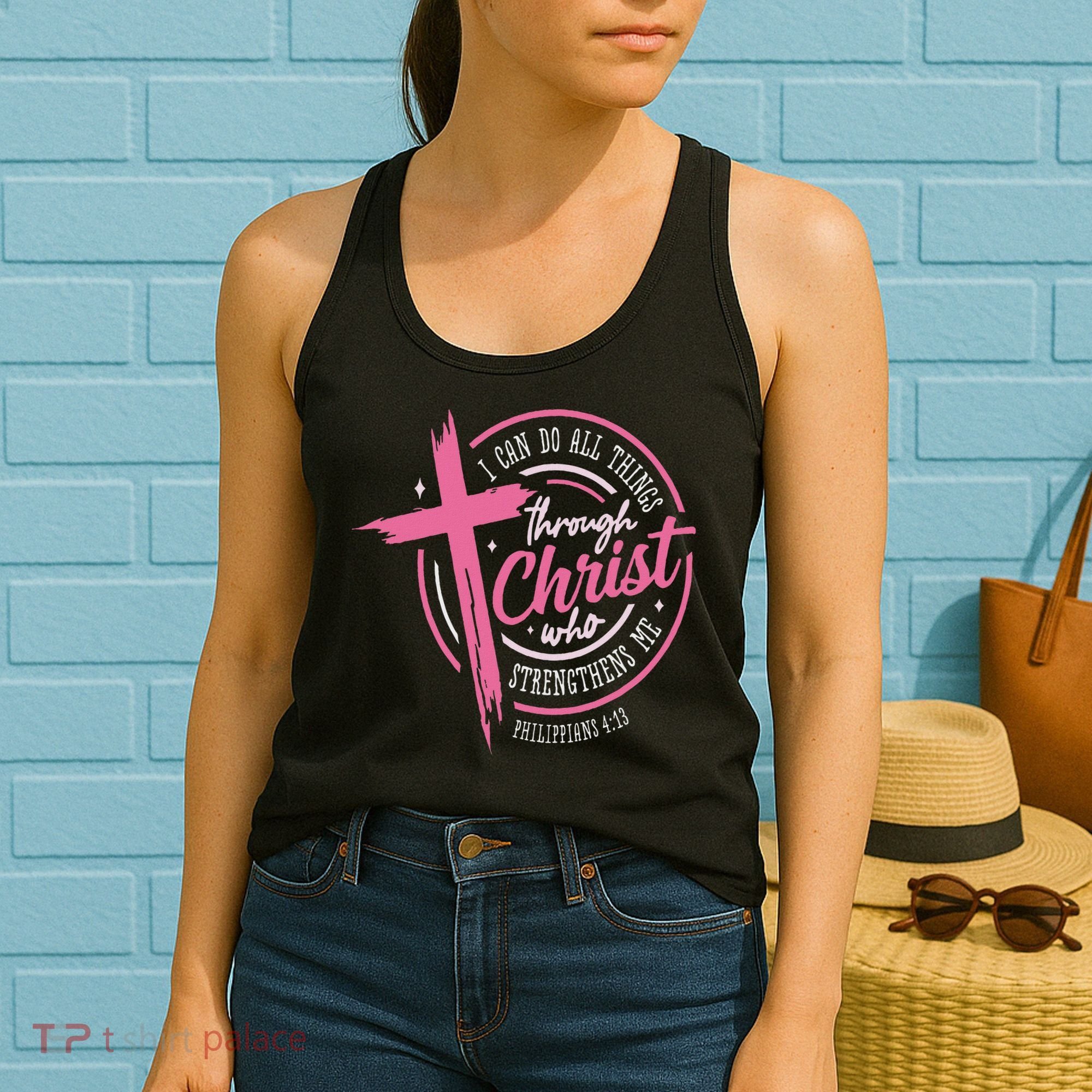 I Can Do All Things Through Christ Breast Cancer Awareness Women's Tank Top