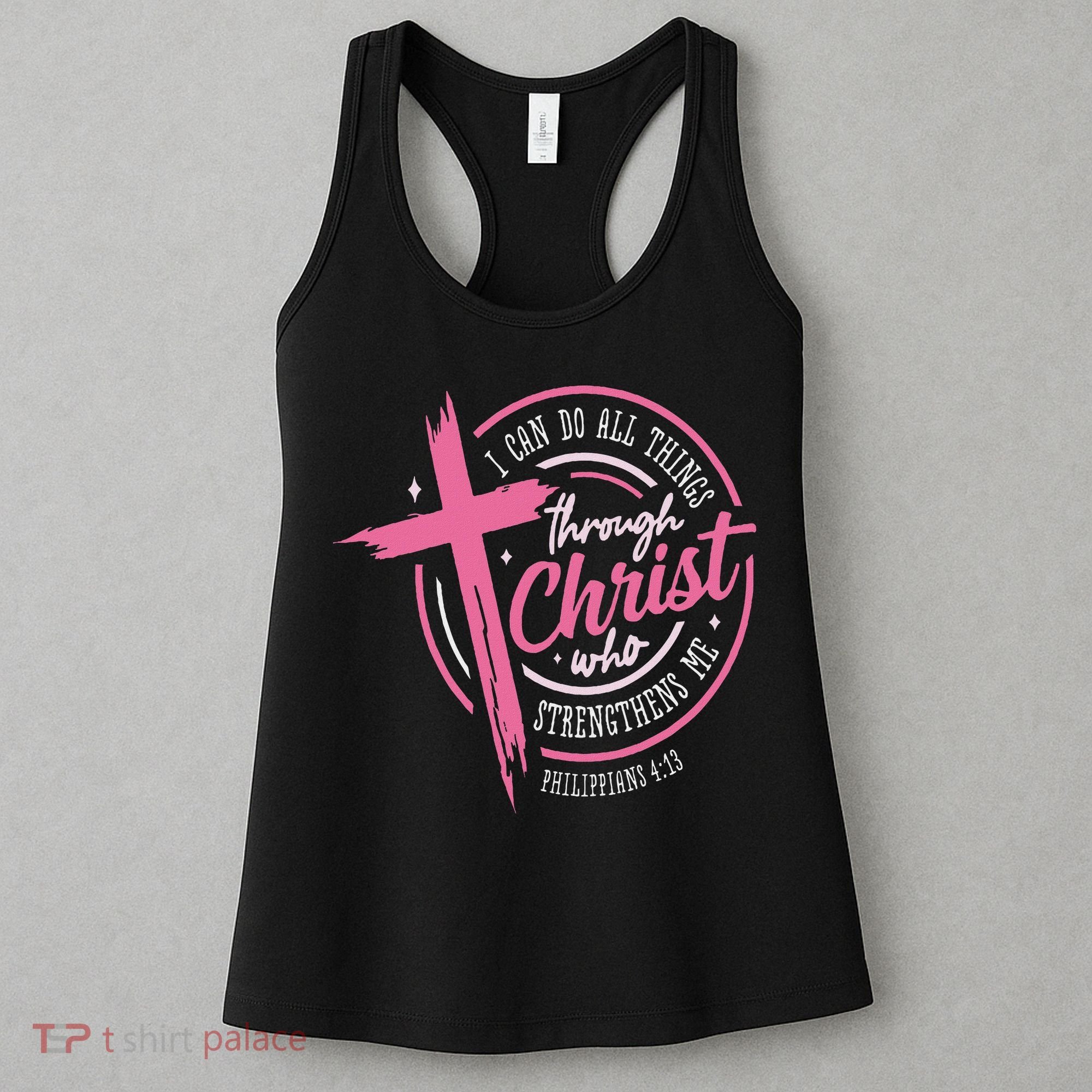 I Can Do All Things Through Christ Breast Cancer Awareness Women's Tank Top