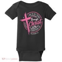 I Can Do All Things Through Christ Breast Cancer Awareness Baby Bodysuit thumb 0