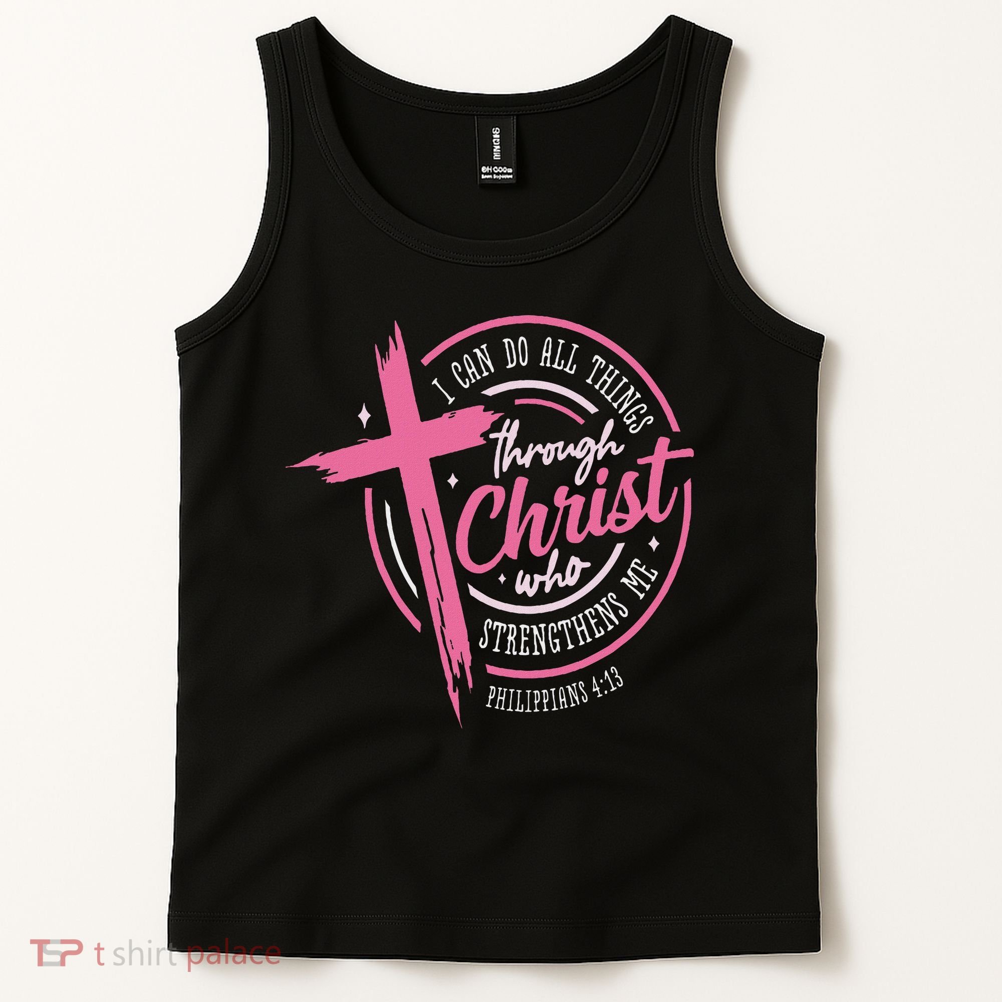 I Can Do All Things Through Christ Breast Cancer Awareness Tank Top