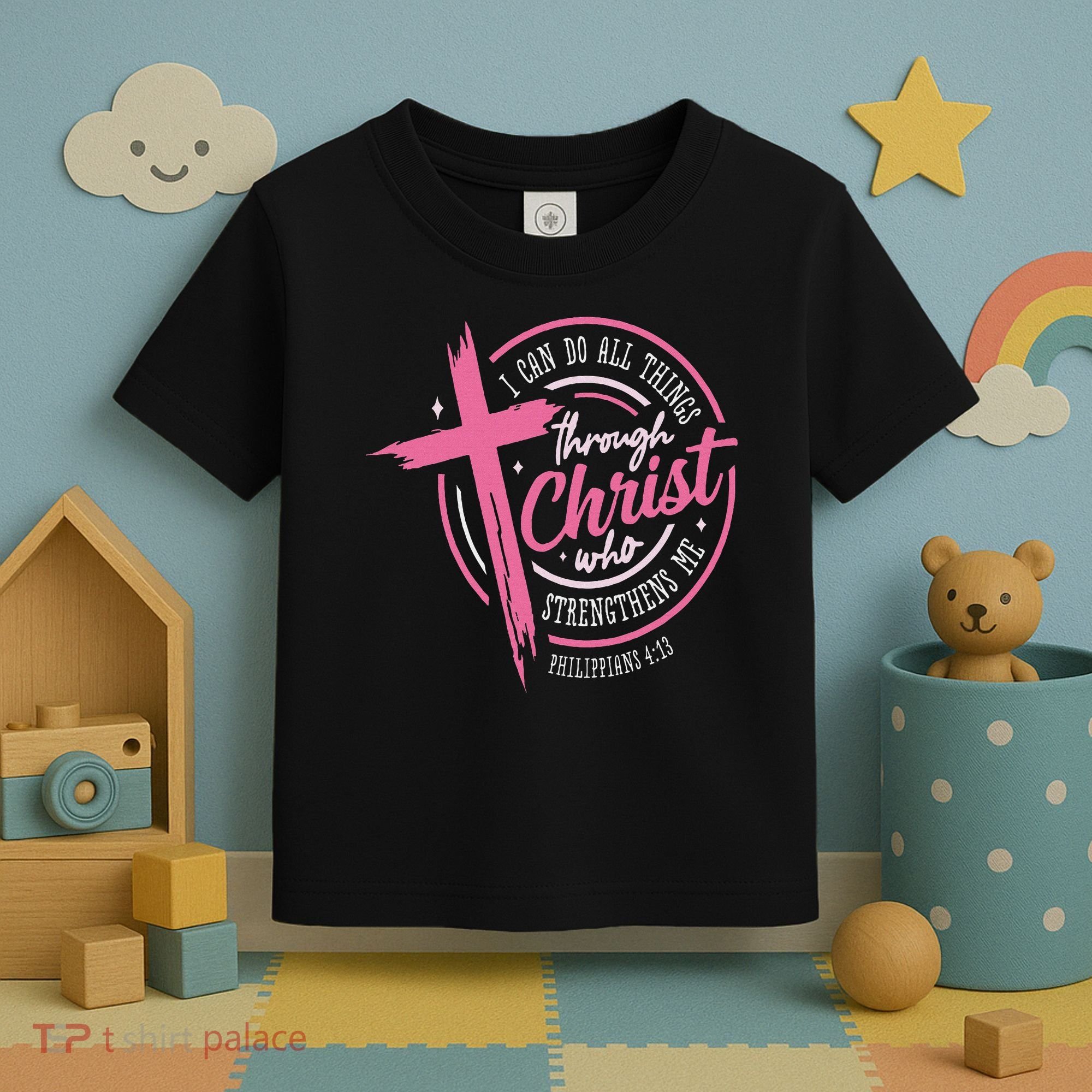 I Can Do All Things Through Christ Breast Cancer Awareness Toddler T-Shirt