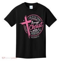 I Can Do All Things Through Christ Breast Cancer Awareness Kids T-Shirt thumb 0
