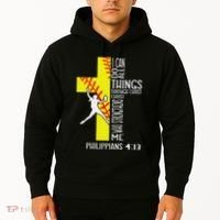 I Can Do All Things Through Christ Softball Christian Bible Hoodie thumb 2
