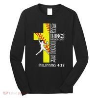 I Can Do All Things Through Christ Softball Christian Bible Long Sleeve Shirt thumb 0