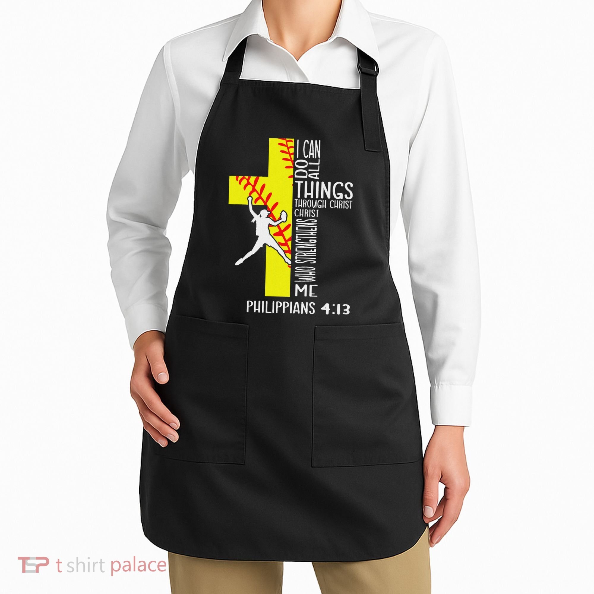 I Can Do All Things Through Christ Softball Christian Bible Apron
