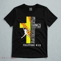 I Can Do All Things Through Christ Softball Christian Bible T-Shirt thumb 5