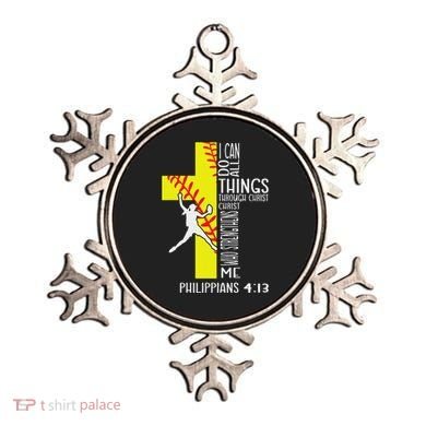 I Can Do All Things Through Christ Softball Christian Bible Ornament