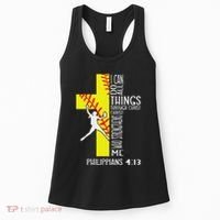 I Can Do All Things Through Christ Softball Christian Bible Women's Tank Top thumb 0