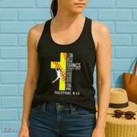 I Can Do All Things Through Christ Softball Christian Bible Women's Tank Top thumb 2
