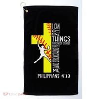 I Can Do All Things Through Christ Softball Christian Bible Golf Towel thumb 0