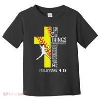 I Can Do All Things Through Christ Softball Christian Bible Toddler T-Shirt thumb 0