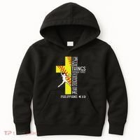 I Can Do All Things Through Christ Softball Christian Bible Kids Hoodie thumb 0