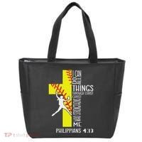 I Can Do All Things Through Christ Softball Christian Bible Tote Bag thumb 0