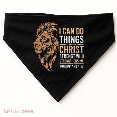 I Can Do All Things Through Christ Inspirational Belief USA-Made Doggie Bandana