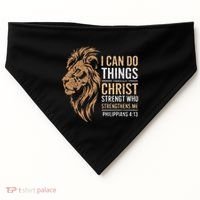 I Can Do All Things Through Christ Inspirational Belief USA-Made Doggie Bandana thumb 0