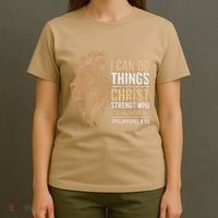 I Can Do All Things Through Christ Inspirational Belief T-Shirt thumb 4