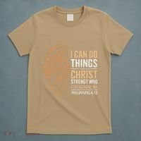 I Can Do All Things Through Christ Inspirational Belief T-Shirt thumb 5