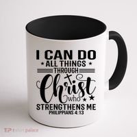 I Can Do All Things Through Christ Bible Gift Coffee Mug thumb 1