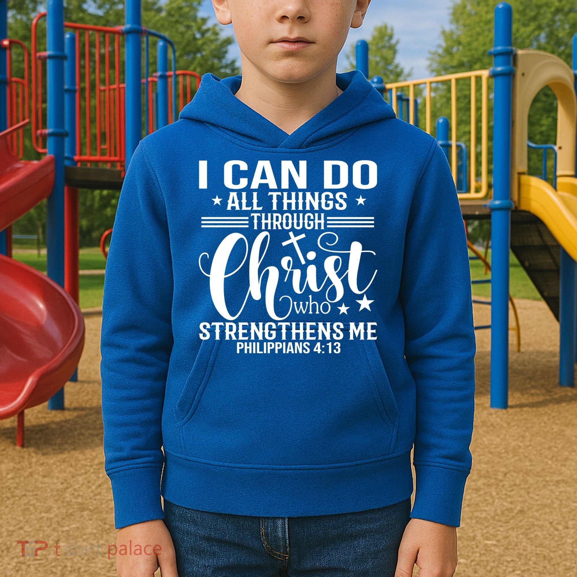 I Can Do All Things Through Christ Bible Gift Kids Hoodie