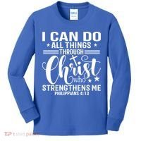 I Can Do All Things Through Christ Bible Gift Kids Long Sleeve Shirt thumb 0