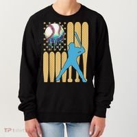 Ice Cream Drip Baseball Bat Baseball Player 4th Of July Women's Sweatshirt thumb 0