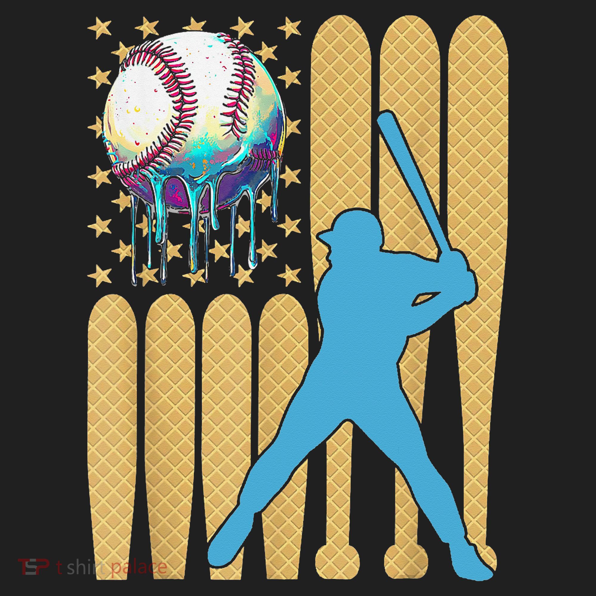 Ice Cream Drip Baseball Bat Baseball Player 4th Of July Women's Sweatshirt