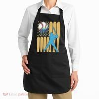 Ice Cream Drip Baseball Bat Baseball Player 4th Of July Apron thumb 2