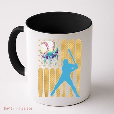 Ice Cream Drip Baseball Bat Baseball Player 4th Of July Coffee Mug