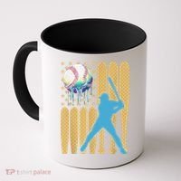 Ice Cream Drip Baseball Bat Baseball Player 4th Of July Coffee Mug thumb 0