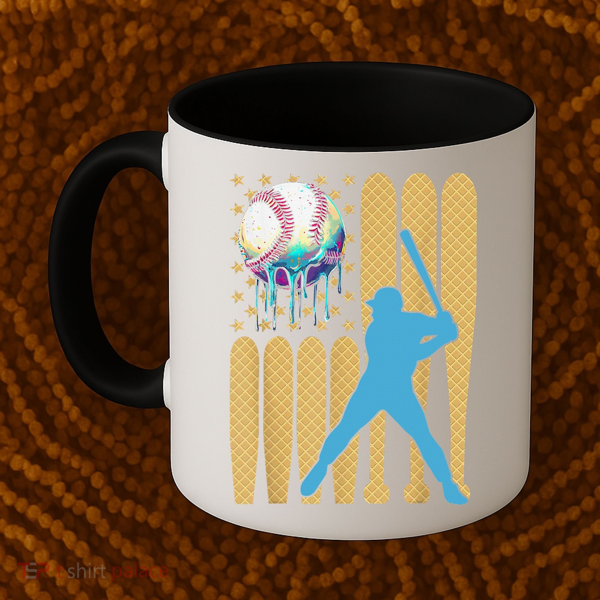 Ice Cream Drip Baseball Bat Baseball Player 4th Of July Coffee Mug