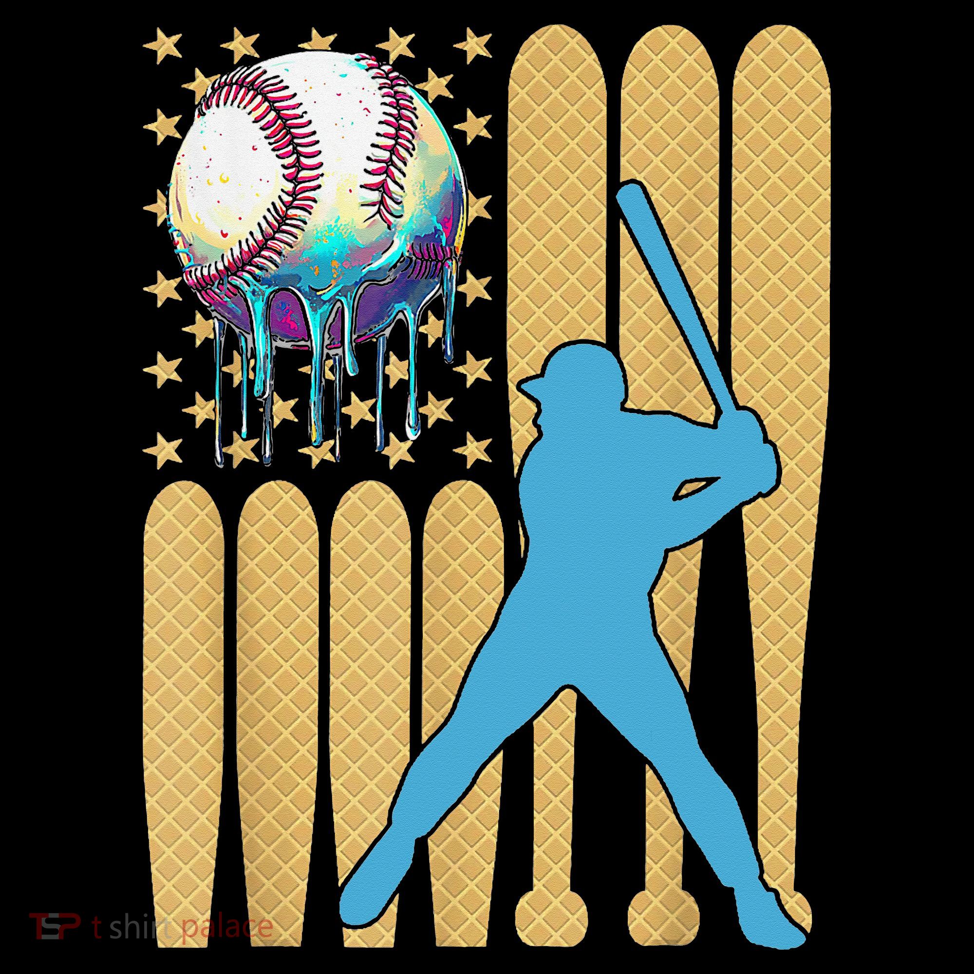 Ice Cream Drip Baseball Bat Baseball Player 4th Of July Coffee Mug