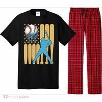 Ice Cream Drip Baseball Bat Baseball Player 4th Of July Pajama Set thumb 0
