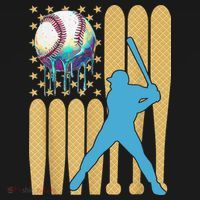 Ice Cream Drip Baseball Bat Baseball Player 4th Of July Women's Hoodie thumb 2