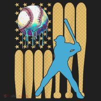 Ice Cream Drip Baseball Bat Baseball Player 4th Of July Tumbler thumb 3